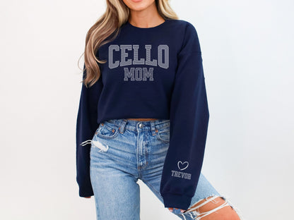 Cello Mom Sweatshirt with Custom Sleeve Design