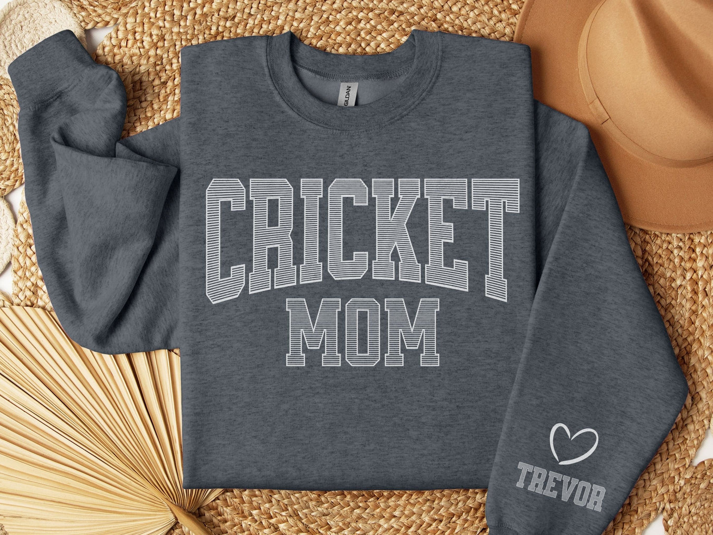 Cricket Mom Sweatshirt with Custom Sleeve Design