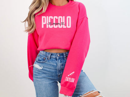 Piccolo Mom Sweatshirt with Custom Sleeve Design