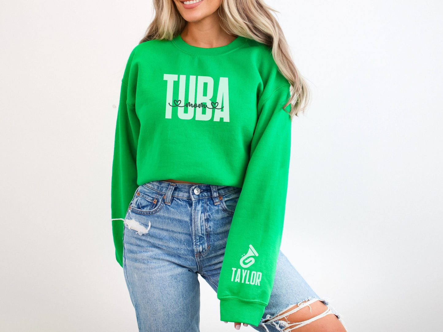 Tuba Mom Sweatshirt with Custom Sleeve Design