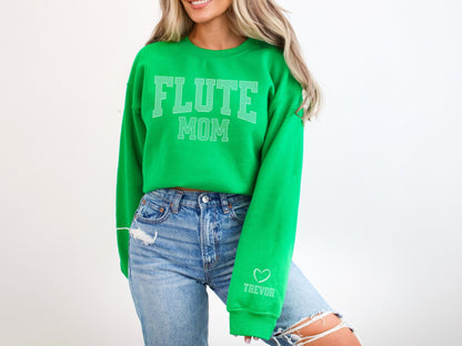 Flute Mom Sweatshirt with Custom Sleeve Design