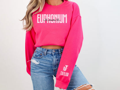 Euphonium Mom Sweatshirt with Custom Sleeve Design